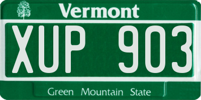 VT license plate XUP903