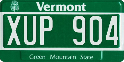 VT license plate XUP904