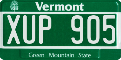 VT license plate XUP905