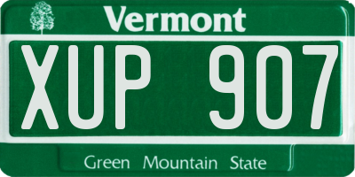 VT license plate XUP907