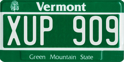VT license plate XUP909