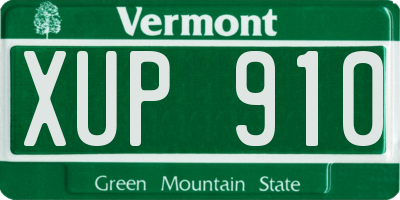 VT license plate XUP910