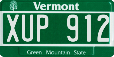 VT license plate XUP912
