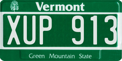 VT license plate XUP913