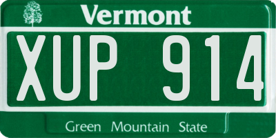 VT license plate XUP914