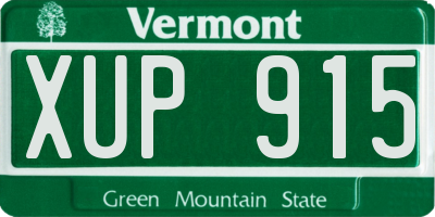 VT license plate XUP915