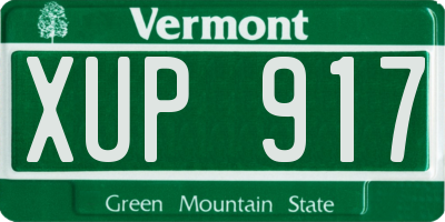 VT license plate XUP917