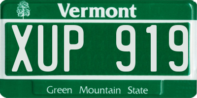 VT license plate XUP919