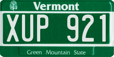 VT license plate XUP921