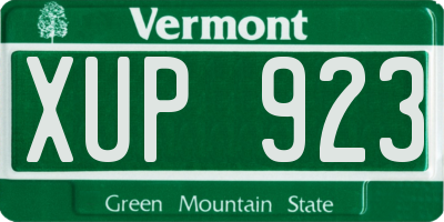 VT license plate XUP923