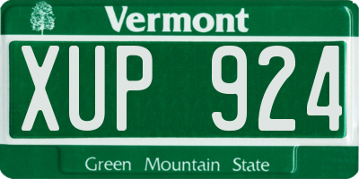 VT license plate XUP924