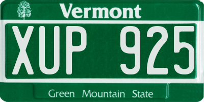 VT license plate XUP925