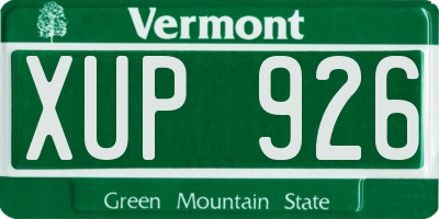 VT license plate XUP926
