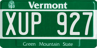 VT license plate XUP927