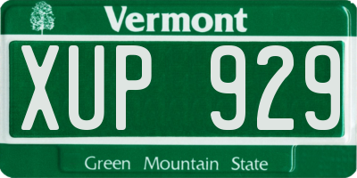 VT license plate XUP929