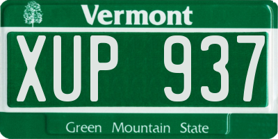 VT license plate XUP937