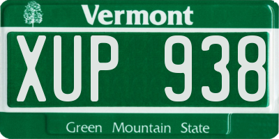 VT license plate XUP938