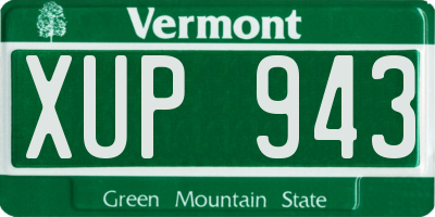 VT license plate XUP943
