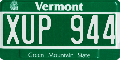 VT license plate XUP944
