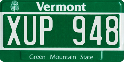 VT license plate XUP948