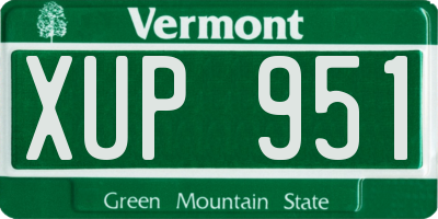 VT license plate XUP951