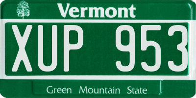 VT license plate XUP953