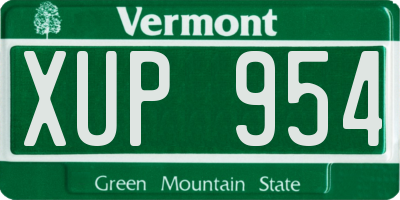 VT license plate XUP954