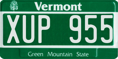 VT license plate XUP955