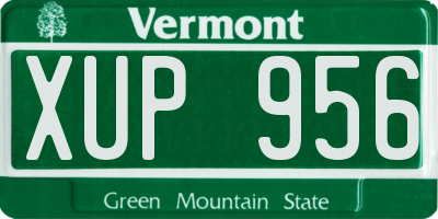VT license plate XUP956