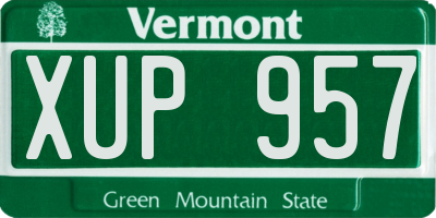 VT license plate XUP957