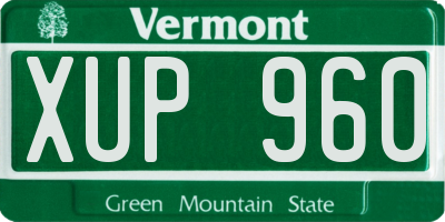 VT license plate XUP960