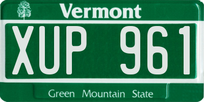 VT license plate XUP961