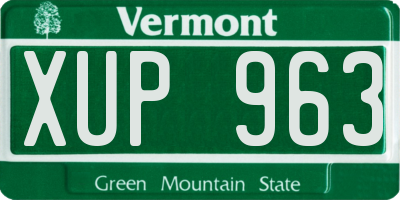 VT license plate XUP963