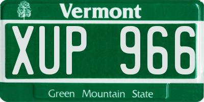 VT license plate XUP966