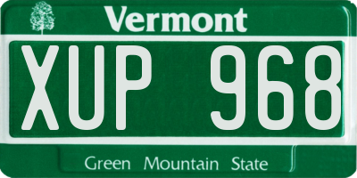 VT license plate XUP968
