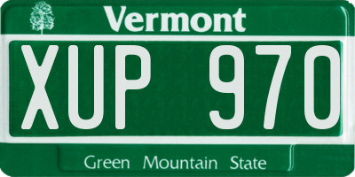 VT license plate XUP970