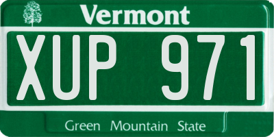 VT license plate XUP971