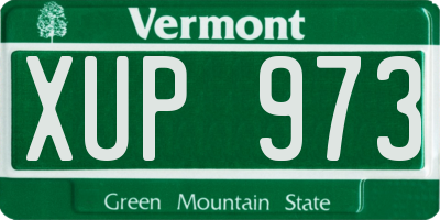 VT license plate XUP973