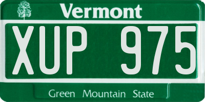 VT license plate XUP975