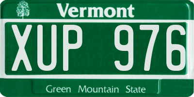 VT license plate XUP976