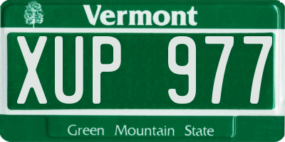 VT license plate XUP977