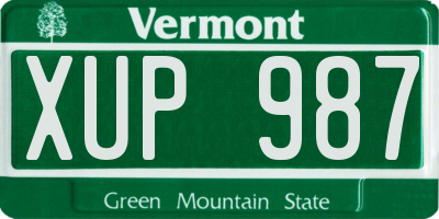 VT license plate XUP987