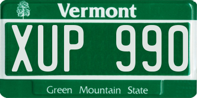 VT license plate XUP990