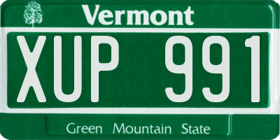 VT license plate XUP991