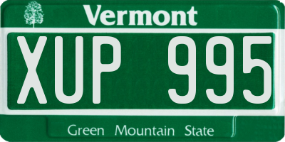VT license plate XUP995