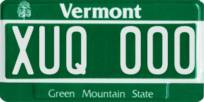 VT license plate XUQ000