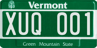 VT license plate XUQ001