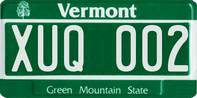 VT license plate XUQ002
