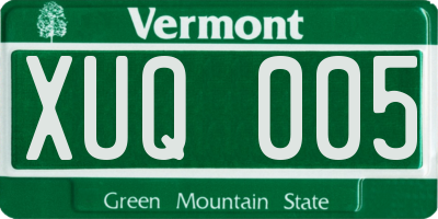 VT license plate XUQ005
