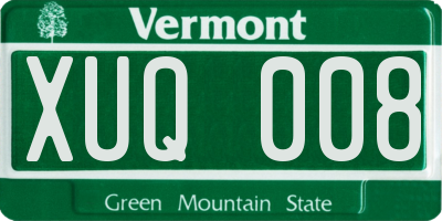 VT license plate XUQ008